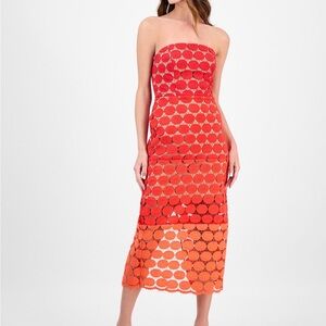 Elegant Strapless Red Dress